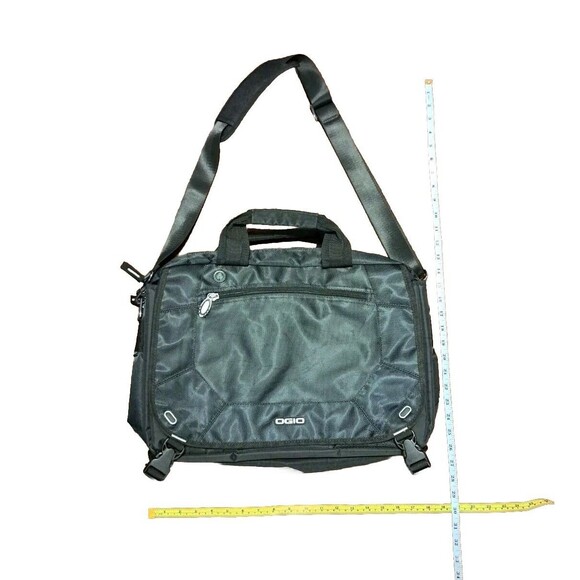 Ogio Multi Zip Messenger Laptop Black Bag Utility Travel Storage Pockets 18"x12" - Picture 2 of 13